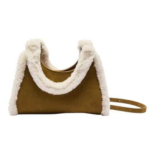 URBAN REVIVO Ткань Сумка через плечо Стандартная Женская Кофейно-коричневая