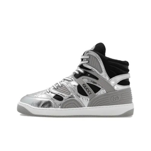 GUCCI Basket Стильные Скейтбординги Мужской Черный Серебряный