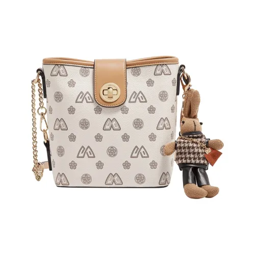 Old Man's Head ПВХ и ПУ (полиуретан) Сумка через плечо Женская Белая Кофейная