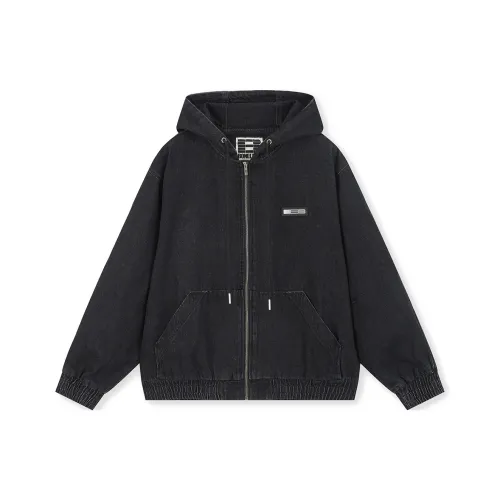 BONELESS Cut Carbon Black Unisex Denim Jackets