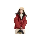 Красный хлопковый пуховик