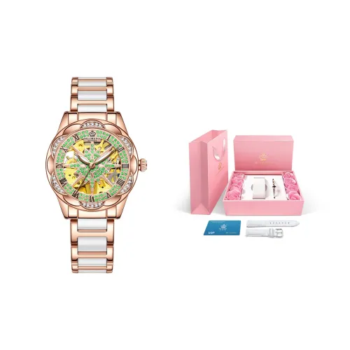 MG.ORKINA MG Автоматический механический механизм керамика ремешок женские часы циферблат с открытым механизмом