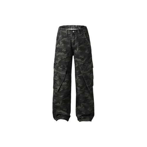 FUMBLE Gray Camouflage Unisex Jeans FUMBLE Серый Камуфляж Унисекс Джинсы