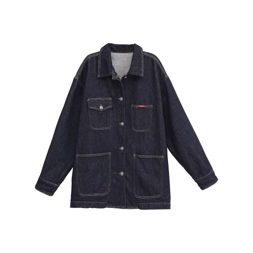IWZI Темно-синий женский джинсовые куртки