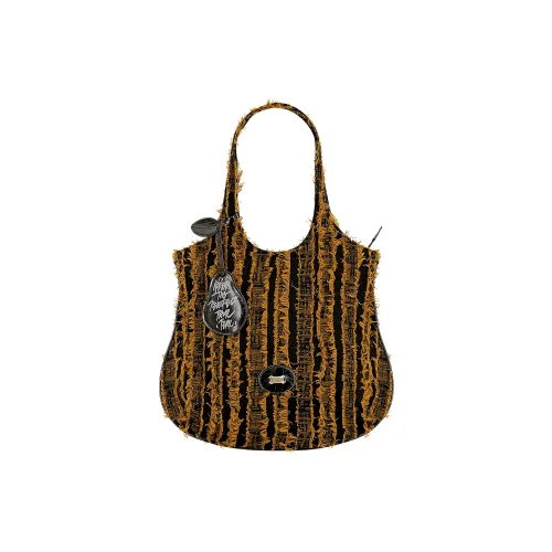 Great Dog and Black Horse Ткань Сумка через плечо Стандартная Женская Коричневая