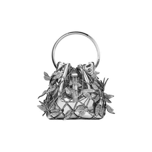 Jimmy Choo Сумка из ткани женская серебряного цвета