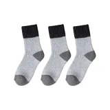 [3 упаковки утолщенных 10% шерсть, носки] 3 светло-серых