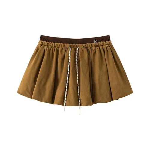 CHUU Коричневый Женские Повседневные Короткие Юбки
