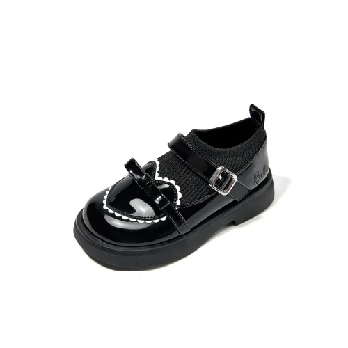 Барби Принцесса Детская кожаная обувь Черный Дошкольная