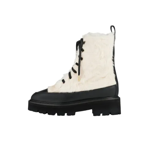 AQUAZZURA Furry Combat Bootie Short Snow Boots Женские Белые