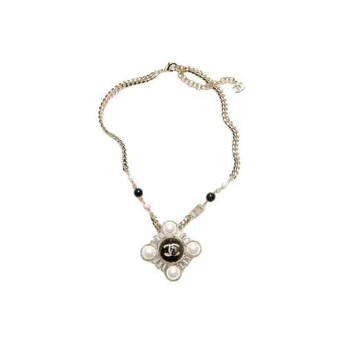 CHANEL Металлические ожерелья Женские Золото Кристалл