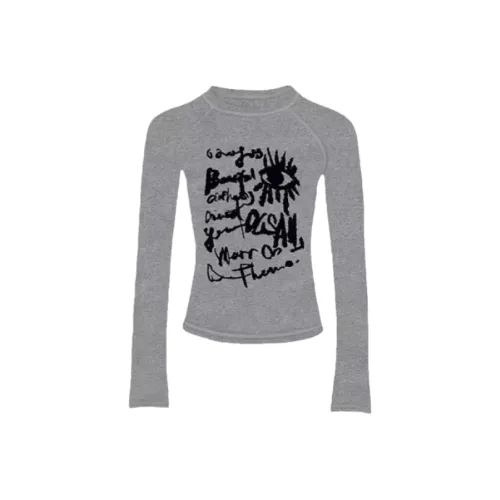 Wang Leshi Серые Женские T-рубашки