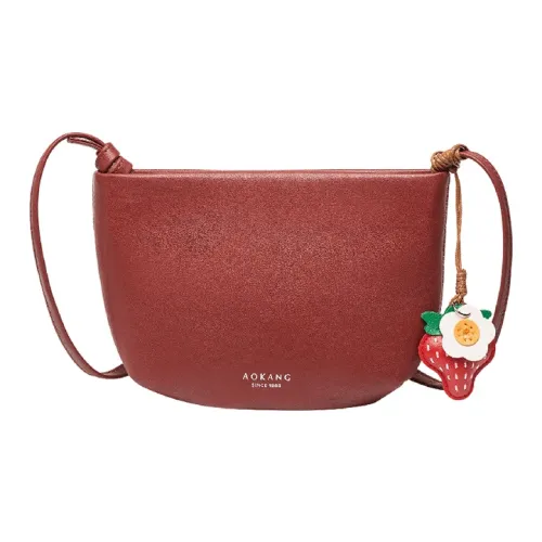 AOKANG Сумка через плечо из синтетической кожи Женская Кирпично-красный Классический черный