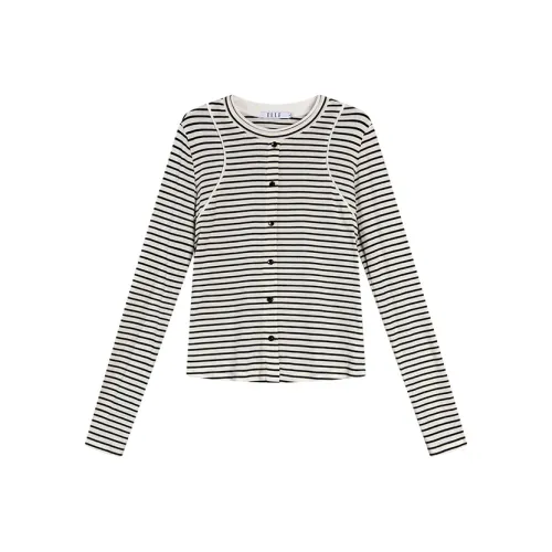 ELLE Черный Белый Женские T-рубашки