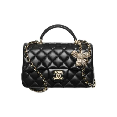 CHANEL Lambskin Bag Mini Women's Black