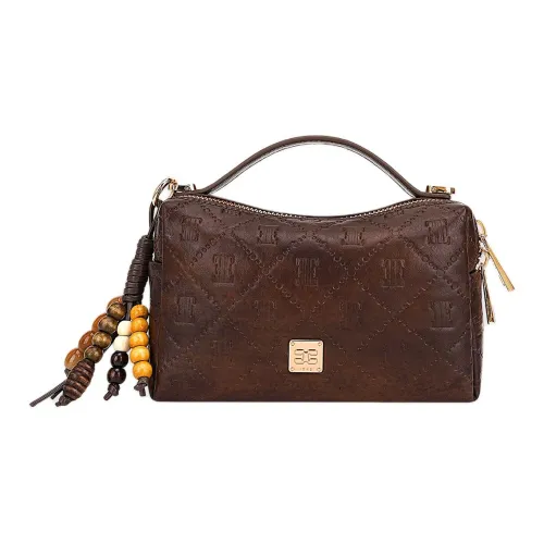 ELLE Ткань Синтетическая кожа Подушка Сумка Женская Коричневый Красный