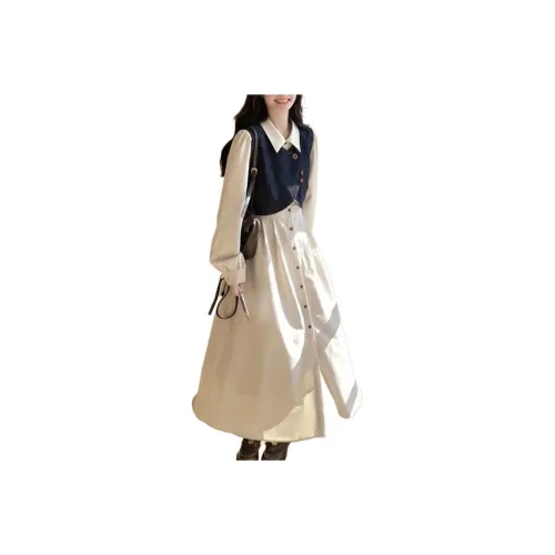 GOSO Длинное платье с длинными рукавами женское