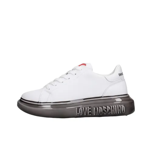 LOVE MOSCHINO Низкий топ стильные скейтбординги Женские Белый Серый