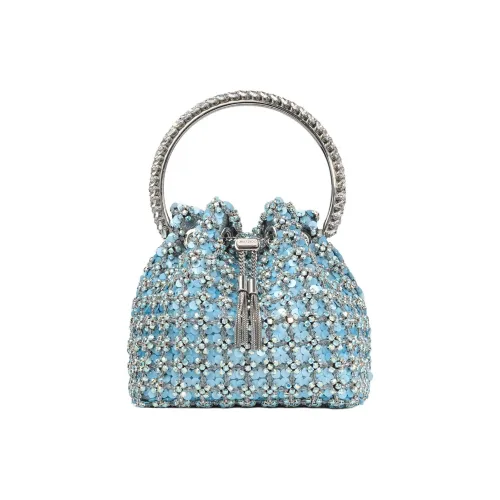 Jimmy Choo Satin Sheer Bag Women's Gray Blue