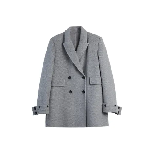 ELLE Light Gray Women's Coat ELLE Светло-серый женский пальто