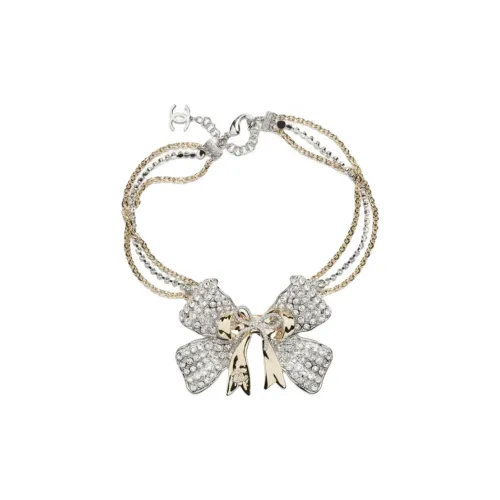 CHANEL Металлические ожерелья Женские Золото Серебро Кристалл