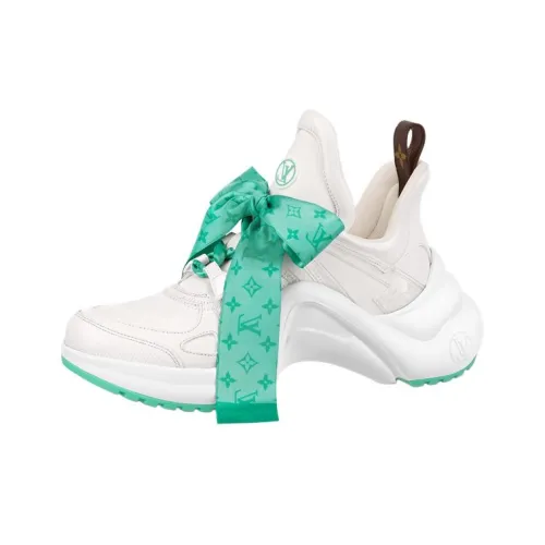 LOUIS VUITTON Archlight 1,0 Устойчивый к истиранию Низкий Топ Спортивная Повседневная Обувь Женская Белый Зеленый