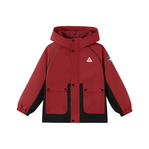PEAK Красный PK Чисто белый Этикетка K+PK Гора Этикетка Левый рукав Наклеенный K Детские софтшелл-куртки