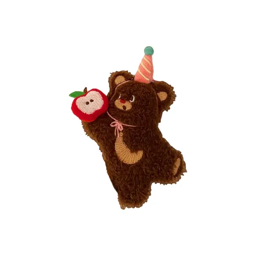 Nodding Bud Bug Милый Черный Кот Baguette С наполнителем Медвежонок Яблоко Котенок Брелок Украшение Плюшевый Подвеска 10 см Высота