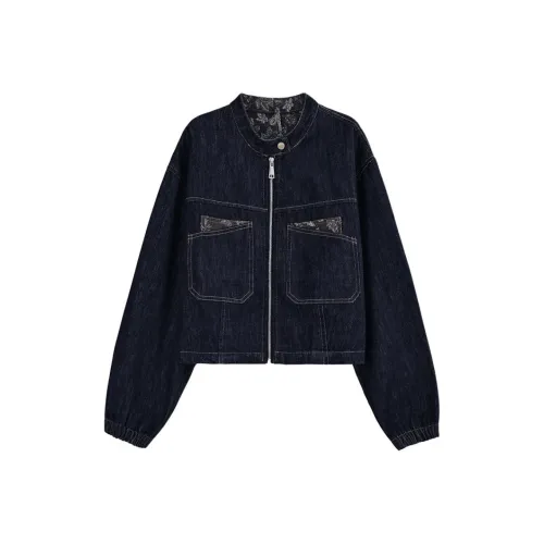 IWZI Темно-синий женский джинсовые куртки