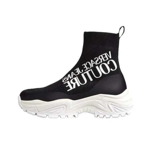 VERSACE JEANS VERSACE Амортизация Высокий Топ Повседневная Обувь Женская Черная