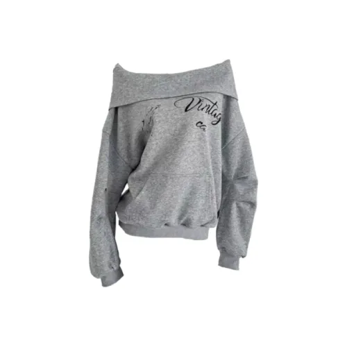 Wang Leshi Серый Женские Свитшоты