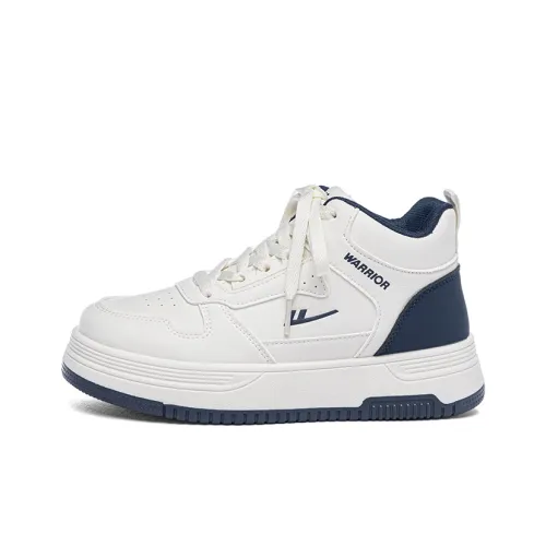 Warrior Термостойкий Slip-Resistant Амортизирующий Высокий Топ Скейтборд Кроссовки Унисекс Бежевый Темно-Синий