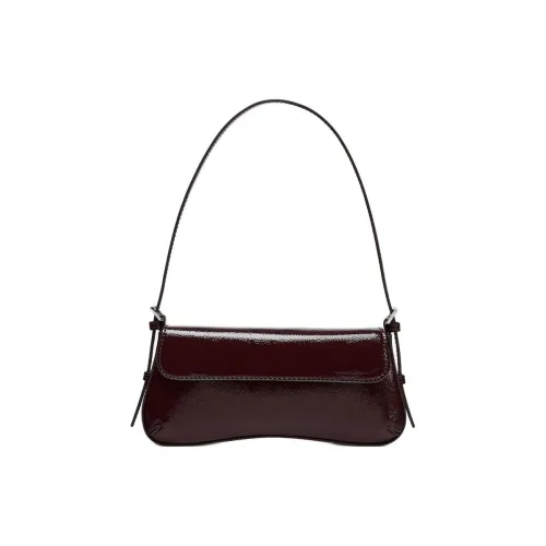 ZARA Полиуретан Плечевая сумка Женская Темно-красный цвет