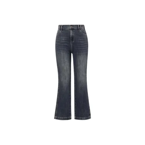 MSSHE Темно-синий деним зеленый женские джинсы