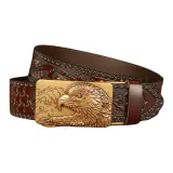 Кофе, округлая голова орла, золотой, пряжка