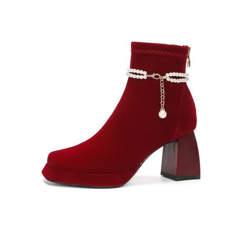 Zubumei Ботильоны 7CM Женские Red