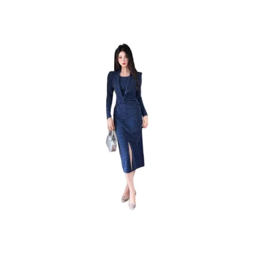 BONAS Длинное платье с длинными рукавами женское