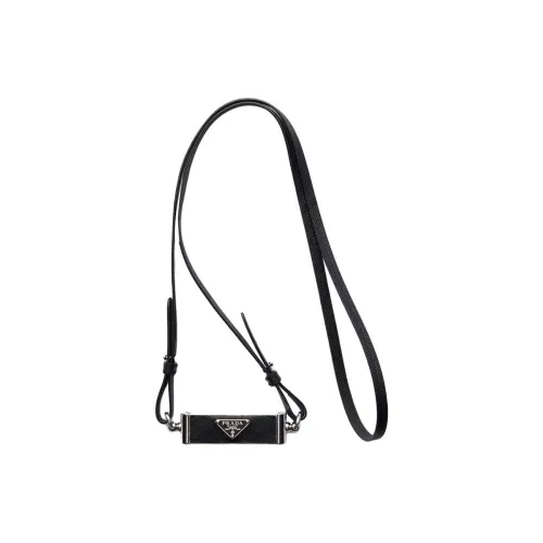 PRADA Saffiano Кожа Чехол для телефона Стандартный Унисекс Черный