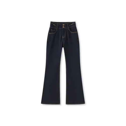 MH Хорошо выстиранные синие женские джинсы