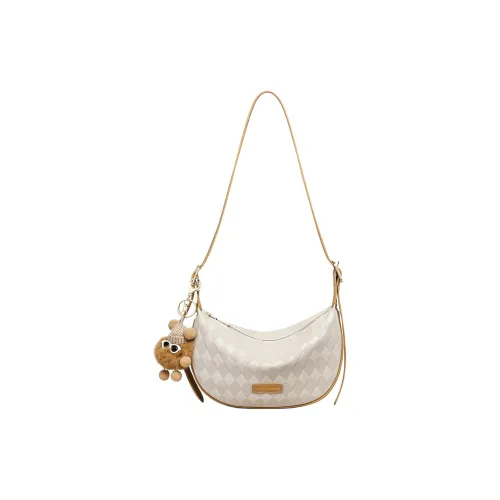 PT'SON Коровья кожа с синтетической кожей сумка на плечо стандартная женская цвет экрю