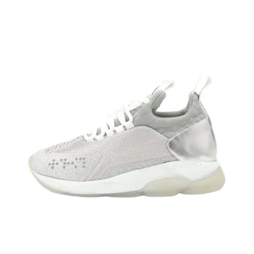 VERSACE Низкий топ Спортивная повседневная обувь Мужская Серебристо-серый