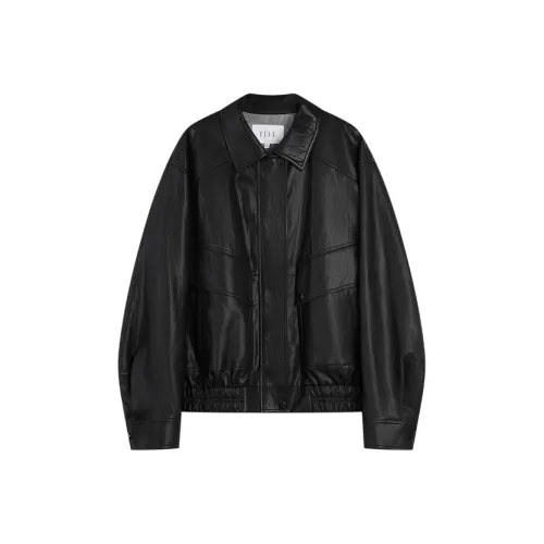 ELLE Черные Женские Кожаные Куртки