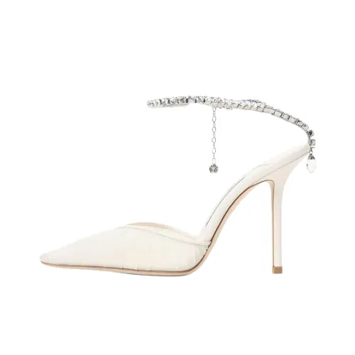 Jimmy Choo Saeda Узкий каблук Высокие каблуки 10 см Женские Белые