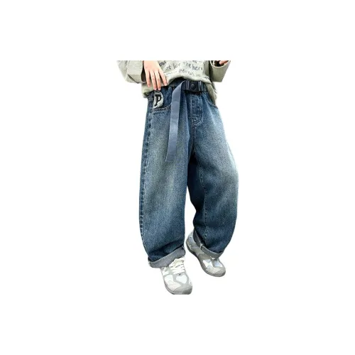 Giyu Синий Без ремня Школьный возраст Джинсы