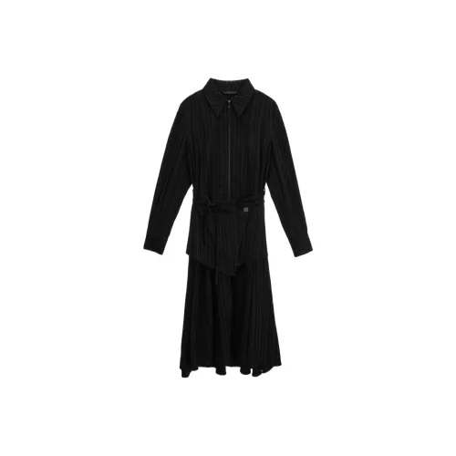 TREEMINGBIRD Обхват Рубашка Ван-Пис Длинный Рукав Платье Женское