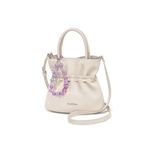 CinvaiKrose Коровья кожа с синтетической кожей ведрообразная сумка женская кремовый белый розовый