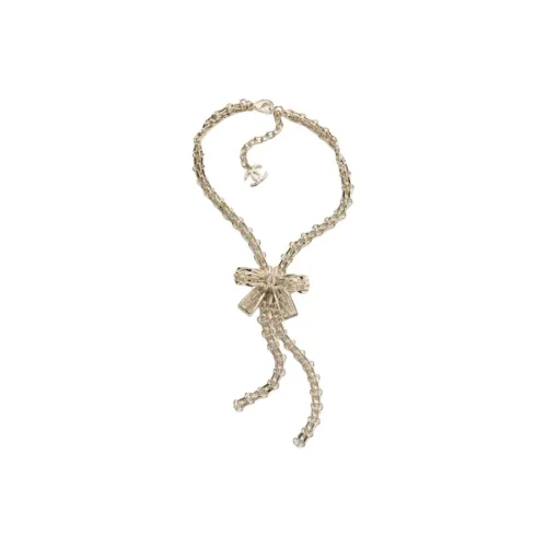 CHANEL Металлические ожерелья Женские Золото Кристалл