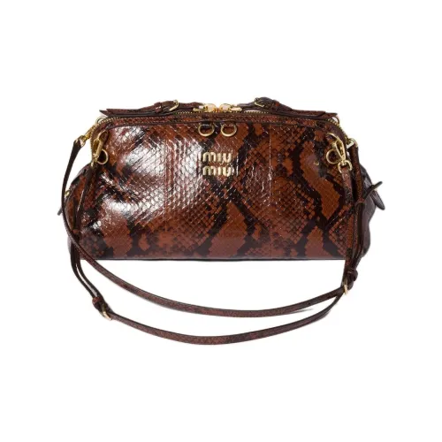 MIU MIU Masked Вода Знак Змеи Сумка на плечо Женские Табачный