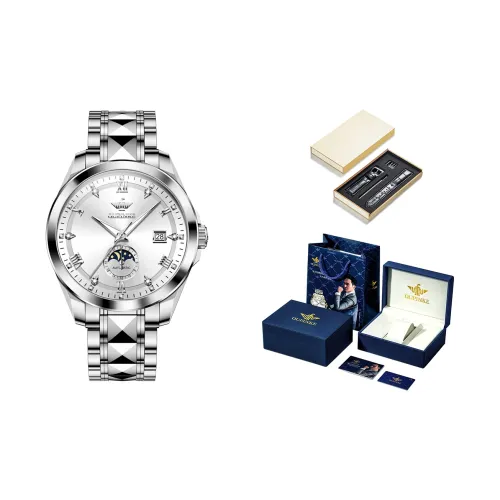 Oupinke Механические часы из нержавеющей стали с ремешком из тунгстена мужские часы многоцветный циферблат