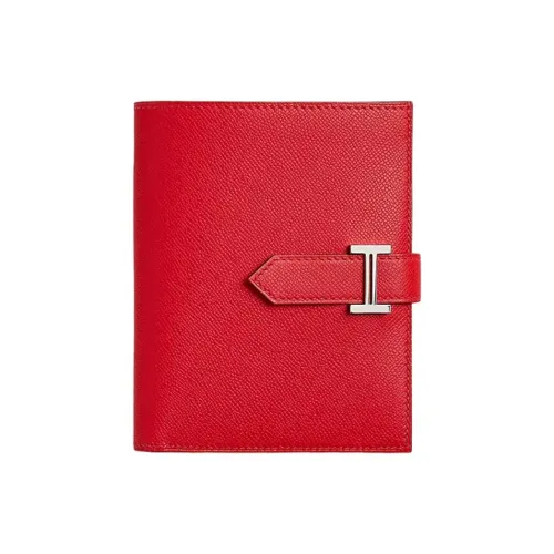 HERMES Bearn Madame Телячья кожа Кошелек Женские S3 Руж De Coeur Сердце Красный